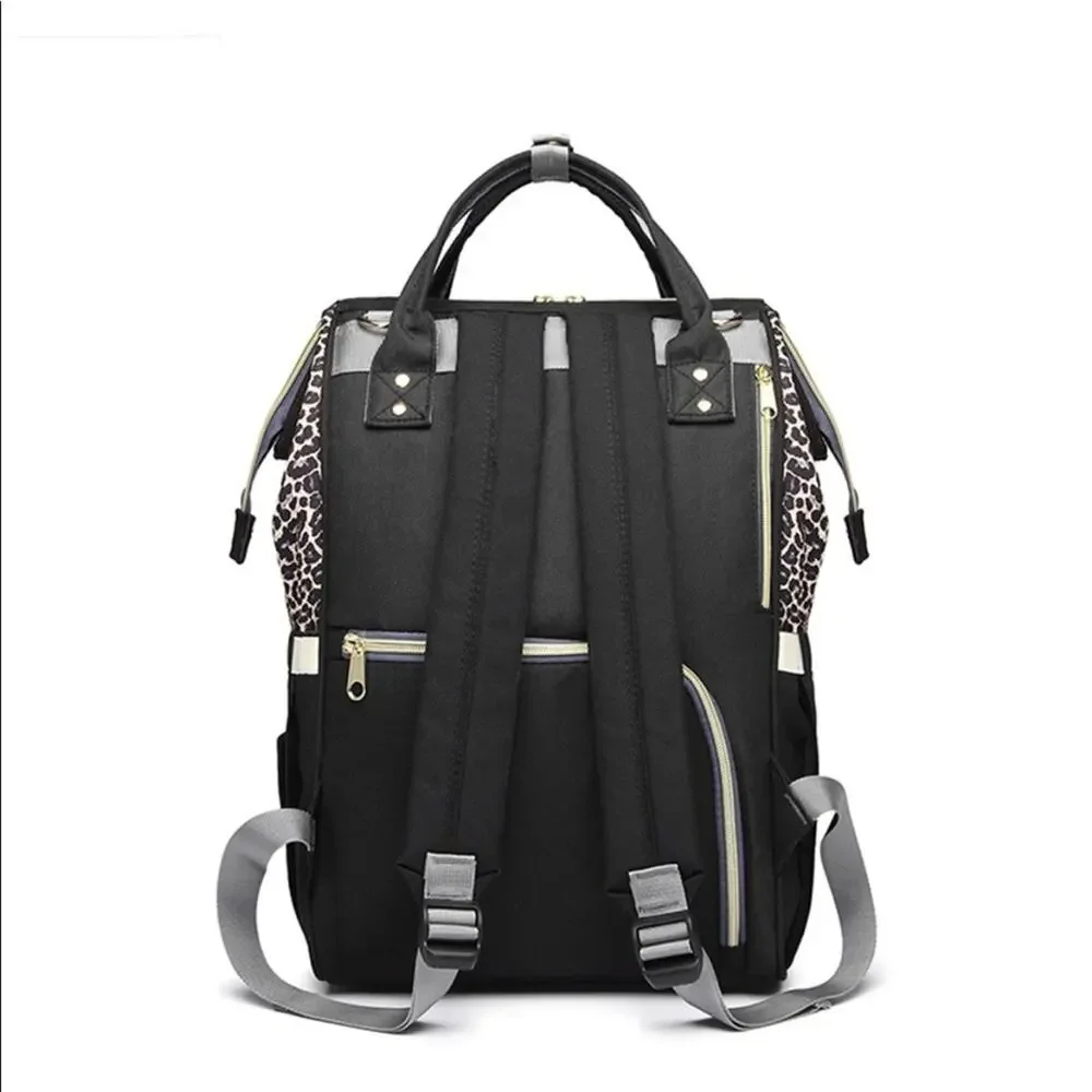 Purple Leopard Baby / Mom Backpack
